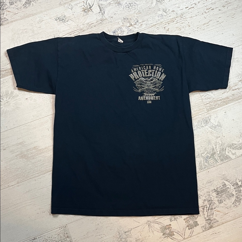 American Home Protection 2nd Amendment Navy Blue T Shirt Medium